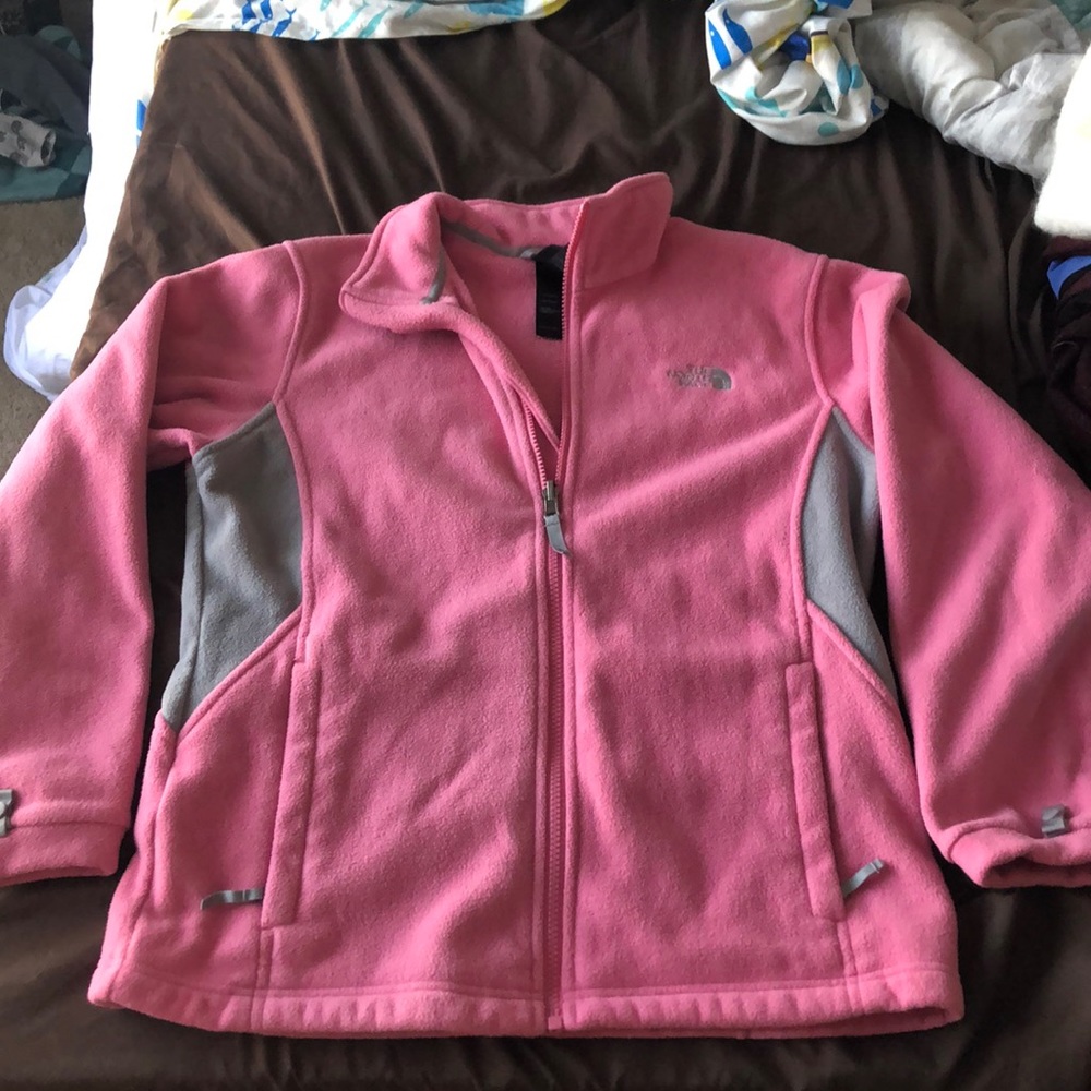 The North Face pink zip up